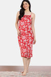 Zivame 2 Mile Fashion Woven Knee Length Loungedress - Barbados Cherry — thumbnail 2